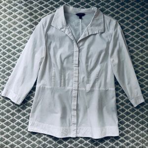 Bogari White Stretch 3/4 Sleeve Blouse